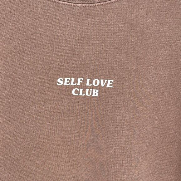 Self Love Club Sweatshirt Womens Size XL Brown Pullover Crew Neck - Picture 2 of 8